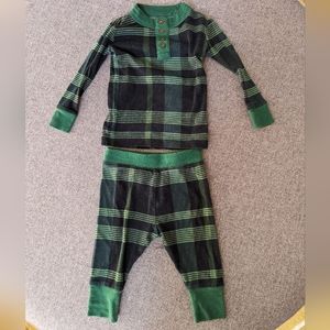 Hearth & Hand Magnolia Green striped Christmas pajamas